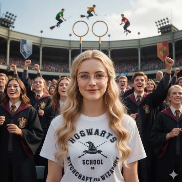 🏰 Harry Potter Hogwarts School Tee | White | M 🪄 - Picture 1 of 7